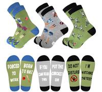 3-Pack Funny Cricket Socks for Men - Premium Combed Cotton Cricketer Gifts - Hilarious Iconic Cricket Moments Designs, UK Size 6-12