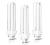3 Pack G24q-2 4 Pin Compact Fluorescent Bulb 18W PLC G24q-2 2700K 1250LM | Warm White 2U Double Turn Tube Energy Saving Light Bulbs 4 Pin Light Bulbs for Corridor Bathroom Bedroom Kitchen