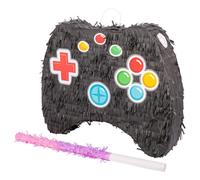 Fax Potato Game Controller Pinata, Pink Buster Stick and Blindfold Set (W50 x D10 x H41cm) Fill Your Own Kids Large Party Supplies Themed Birthday Fun Decoration Pinata for Kids Parties & Games