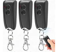 3-Pack Garage Door Opener for EcoStar RSC2-433, RSE2-433, RSZ1-433 & Hormann Liftronic 500/700/800 Hand-Held Transmitter Black