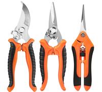 3 Pack Garden Pruning Shears, Gardening Shears, Scissors, Garden Clippers, Pruning Snips, Pruning Shears for Gardening Tools (Orange)