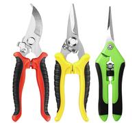 3 Pack Garden Pruning Shears, Gardening Shears, Scissors, Garden Clippers, Pruning Snips, Pruning Shears for Gardening Tools (Red Yellow Green)