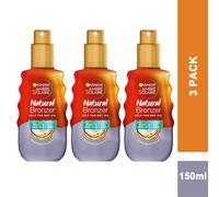 3 PACK - Garnier Ambre Solaire Natural Bronzer Self Tan DRY OIL 150ml