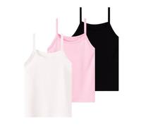 3 Pack Girls Camisole Tops 11-12 Years Kids Plain Tank Top Thin Spaghetti Strap Top Soft Breathable Cami Tops Comfortable Casual Undershirt Vests for Daily Wear School Layering Beige