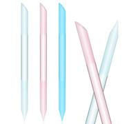 3 Pack Glass Cuticle Pusher, Cuticle Pusher Tool Glass Nail Tools Double Sided Angled Design for Manicure & Pedicure, Easy Grip Handle