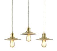 3 Pack Gold Farmhouse Pendant Lights Adjustable Vintage Brass Hanging Fixtures for Kitchen Island Dining Room & Barn Industrial 1 Light Design