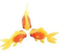 3 Pack Gold,orange Artificial Aquarium Fishes Fake Fish Plastic Fish Aquarium Moving Fishes Ornament Decoration Orange Goldfish for Aquarium Fish Tank Décor Thematic Ornaments,Décor