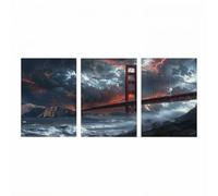 3 Pack Golden Gate Bridge Diamond Art Kits Adults, Cloud Diamond Painting Kit, Full Drill Paint by Numbers for Adults 40x60cmx3Pack, Rhinestones Embroidery Cross Stitch Wall Art Room Decor Model-3594
