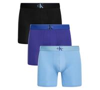 3 Pack Graphic Monogram Boxer Briefs Black (Blue River Fog/Blue River/Light Blue) L