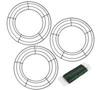 3 Pack Green Christmas Wire Wreath Rings 8inch Metal Wreath Frame,20cm Large Round Wire Wreath Frame for Christmas Wreath Making Rings Base,Wedding Garland Ring,Garden, Home Supplies DIY Crafts