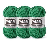 3 Pack Greener Fluffy Chunky Chenille Crochet Yarn, Baby Yarn for Crocheting Soft Blanket, Bulky Velvet Yarn (100g/54.8yds Each), Plush Amigurumi Yarn for Knitting Crafts, Scarves, Puzzle