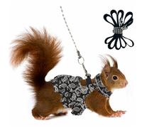 3 Pack Guinea Pig Harness Skirt Clothes and Leash, Adjustable Hamster Ferret Harness and Leash Set, No Pull Walking Vest for Ferrets, Chinchillas and Similar Small Animals (Black M