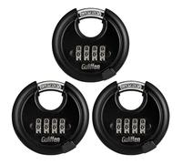 3 Pack Guliffen Disc Padlock Combination ，Black