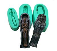 3 Pack Halloween Coffin Corpse Silicone Fondant Mold for Cake Plaster Chocolate Making