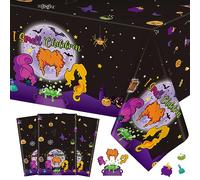 3 Pack Halloween Hocus Pocus Tablecloth, I Smell Children Halloween Table Cloth Witch Disposable Rectangular Platstic Table Covers for Halloween Party Decorations Table Decor Supplies, 108 x 54 Inch