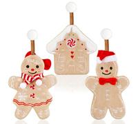 3 Pack Hand Towels Christmas Gingerbread House Man Girl Embroidered Premium Luxury Decor Quick-Dry Dish Towels Decorative Bathroom Kitchen Towels for Drying, Cleaning, Cooking, Holiday Towels Gift Set