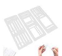 3 Pack Handmade Flexible Record Template, Planner Stencil Set for Dot Grid Journals, Flexible Drawing and Checklist Templates, Compatible with Coils Discs and Rings (B)