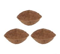 3 Pack Hanging Basket Coco Liners Made from Coconut Fiber Sizes 8 16 Inch, Ensures Plant Stability and Hydration (14in)