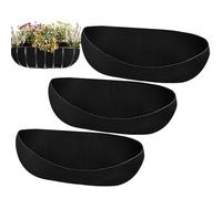 3 PACK Hanging Basket Liners, Replacement Black Non-Woven Hanging Plant Liner, Felt Trough Planter Liners Fabric Window Box Liners for Planter Garden Fence Flower Baskets Pot
