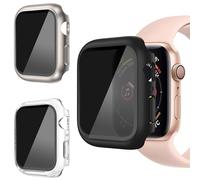 3 Pack Hard PC Case for Apple Watch Series 9/8/7 41mm,AOKUTDA 30°Anti Spy Privacy Tempered Glass Screen Protector with Ultra-Thin Full Coverage Bumper Cover for Apple Watch Accessories(3 Colors,41mm)