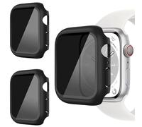 3 Pack Hard PC Case for Apple Watch Series 9/8/7 45mm,AOKUTDA 30° Anti Spy Privacy Tempered Glass Screen Protector with Ultra-Thin Full Coverage Bumper Cover for Apple Watch Accessories(3 Black,45mm)