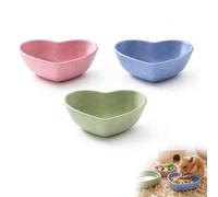3 Pack Heart Shaped Hamster Ceramic Food Bowls,for Small Animal Feeding Bowls,Safe Durable