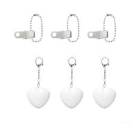 3-Pack Heart Shaped Touch Sensitive LED Lamps with Built-In Clip for HandFor Bags Backpacks Keys and On-the-Go Lighting Needs