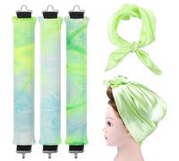 3 Pack Heatless Curls No Heat Curling Rod with Silk Scarf, Velvet Hair Curlers to Sleep in Overnight Curls with Hook Blowout Rods Headband with Silk Scarf Curl Styling Kit for Long Medium Hair