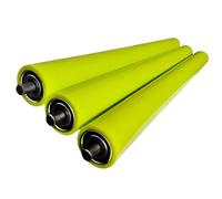 3 Pack Heavy-Duty Polyurethane Coated Conveyor Rollers - Stainless Steel Transmission Belt Rollers, Custom 60x500mm Size for Optimal Industrial Transport Performance