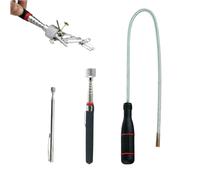 3 Pack Himtop Magnetic Pickup Tools with Strong Magnetic Tips，Including Flexible Magnetic Pickup，Non-Slip Handle，for Picking Up Keys, Screws,Nuts,Nails