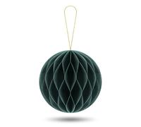 3-Pack Honeycomb Paper Christmas Baubles | Sustainable Reusable Xmas Tree Decorations | Eco-Friendly Paper Honeycomb Balls for Festive Home Décor | Forest Green