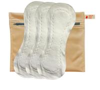 3 Pack HONOUR YOUR FLOW Slim Mega Pads + Free Wet Bag | Reusable Sanitary Pads | Heavy Flow | Organic Cotton | Leakproof | Comfortable | Beautiful