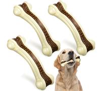 3-Pack Indestructible Nylon Dog Chew Toys, Beef-Flavored Bone for Teething Puppies, Tough Chew for Small, Medium & Large Dogs, Dental Health & Boredom Relief