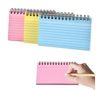 3 Pack Index Cards, 150 Sheets Flash Cards Lined Revision Cards Easy Flip Record Cards Cue Cards for Office Meeting, School Learning, Memory, Sticky Note (Blue, Pink and Yellow)…