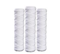 3 Pack Industrial String Wound Water Filter Cartridge 2.4 X 5 Inch, Sediment Filter for Reverse Osmosis Pre-Filtration, Food Beverage Processing