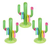 3 Pack Inflatable Cactus Ring Toss Game Sets,Cactus Pool Game Toys Target Toss Floating Swimming Summer Game Toys for Mexican Fiesta Party Accessories Hawaiian Pool Beach Party Decoration Supplies