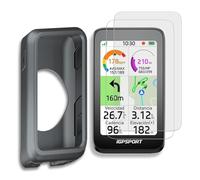 [3-Pack] INNOSURE Premium Silicone Case & Tempered Glass Screen Protector for iGPSPORT BiNavi Air - Cycling GPS Computer Anti-Drop, Durable (Grey)