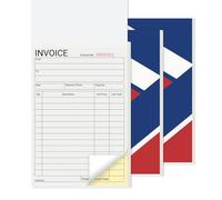 3 Pack Invoice Book Duplicate Without VAT, 2-Part Carbonless Duplicate Invoice Book for Business and Sales, Office, Warehouse Use, 140 x 210mm, 50 Forms Each Book