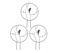 3-Pack Iron Climbing Frame Plant Support Pole Having Bird-Shaped Decorative Design for Vines Roses Climbing Plants - 30 X 40.5 Cm Black Garden Plant Tie Bracket