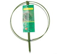 3-Pack Iron Plant Support Stakes with Green Plastic Coating - Adjustable Interlocking Garden Stake Rings for Peonies, Hydrangeas, Tomatoes, Roses &(22CM)