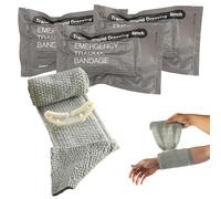 3 Pack Israeli Bandage, 6 Inch Vacuum Sterile Elastic Bandage, Compression Bandage Emergency Tourniquet Bandage for First Aid Supplies Emergency Battle Wound Trauma Dressing Self-Rescue