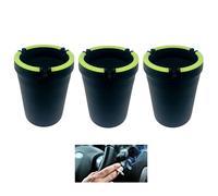 (3 Pack Jumbo) Glow in the Dark Butt Bucket Ashtray Cigarette Cup Car Ash Holder Portable Truck Home Office Black