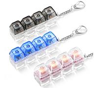 3 Pack Keyboard Fidget Toy - 2 Clicky & 1 Silent Stress Relief Fidget Clicker Keychain - Quiet Fidget Toys for Adults, Boost Focus & Calm Anxiety at Work, Travel - Ideal Stress-Relief Gift