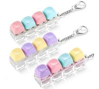 3 Pack Keyboard Fidget Toy - Clicky, Creamy & Silent Stress Relief Fidget Clicker Keychain - Quiet Fidget Toys for Adults, Boost Focus & Calm Anxiety at Work, Travel - Ideal Stress-Relief Gift