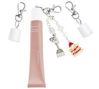 3 Pack Keychain Cap Compatible with Summer Fridays 0.5 oz Lip Balm, Portable Holder Cake Charm Keychain Cap for Lip Balm