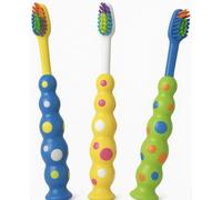 3 Pack Kids Toothbrush Set Medium Bristles Gentle On Gums | Easy Grip Handles for Confident Brushing | Bright Colours Encourage Healthy Habits | Strong Suction Base | Suitable for Children Aged 3+