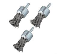 3 Pack Knotted Wire Wheels Brush - 25Mm Twisted-Wire End Brush For Drill - Duty Power Wires Brushes - For Derusting/Paint Removal/Deburring