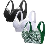 3 Pack Ladies Bras Non Wired Full Support Plus Size - Women's Everyday Bras Ladies Non Wired Brassiere Push Up Underwear Full Coverage Bralette Comfortable Soft Breathable Bras Seamless Bralettes