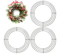 3 Pack Large Christmas Wire Wreath Ring 16 inch Metal Wire Wreath Frame Christmas Wreath Ring Crafting Wreath Base, Wedding Thanksgiving Halloween Xmas Wreath Frame Wreath Making Supplies