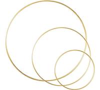 3 Pack Large Metal Floral Hoop Wreath Macrame Gold Hoop Rings(6 Inch8 Inch10 Inch) for Making Wedding Wreath Decor and DIY Dream Catcher Wall Hanging Crafts